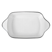 Bol ceramica alba neagra 26x15x5 cm, 550 ml