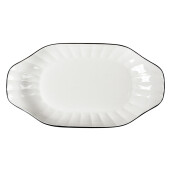 Bol ceramica alba neagra 29x16x3 cm