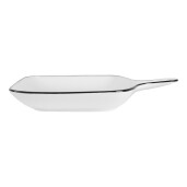 Bol ceramica alba neagra 23x17x3 cm
