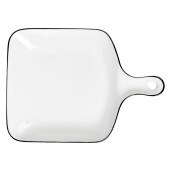 Bol ceramica alba neagra 23x17x3 cm
