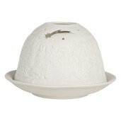 Suport lumanare portelan alb Craciun Ø 12x8 cm