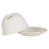 Suport lumanare portelan alb Craciun Ø 12x8 cm