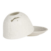 Suport lumanare portelan alb Craciun Ø 12x8 cm