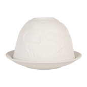 Candela portelan alb Iepuras Ø 12x8 cm