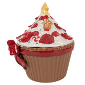 Borcan Craciun ceramica multicolora 18x16x20 cm