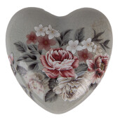 Decoratiune Inimioara ceramica multicolora Flori 8x8x4 cm