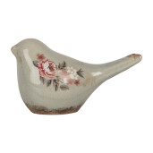 Figurina Pasare ceramica multicolora Flori 16x7x9 cm