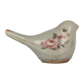 Figurina Pasare ceramica multicolora Flori 16x7x9 cm