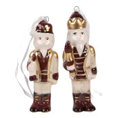 Set 2 ornamente brad Craciun Spargatorul de Nuci ceramica multicolora (2) 3x3x10 cm