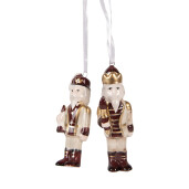 Set 2 ornamente brad Craciun Spargatorul de Nuci ceramica multicolora (2) 3x3x10 cm