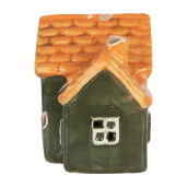 Casuta Craciun ceramica multicolora cu led 8x6x8 cm
