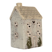 Candela Casuta Turta Dulce ceramica gri bej verde 9x8x15 cm
