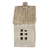 Candela Casuta Craciun ceramica gri 11x7x16 cm