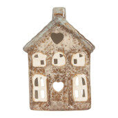 Candela Casuta Craciun ceramica multicolora 9x6x13 cm