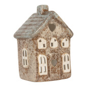 Candela Casuta Craciun ceramica multicolora 9x6x13 cm