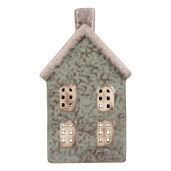 Candela Casuta Craciun ceramica verde maro 8x7x14 cm