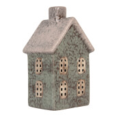 Candela Casuta Craciun ceramica verde maro 8x7x14 cm