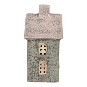 Candela Casuta Craciun ceramica verde maro 8x7x14 cm