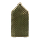 Casuta Craciun ceramica verde crem cu led 4x4x8 cm