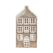 Candela Casuta Craciun ceramica gri maro 7x7x14 cm