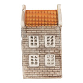 Candela Casuta Craciun ceramica gri maro 7x7x14 cm