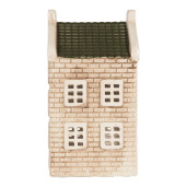Candela Casuta Craciun ceramica gri verde 9x10x19 cm