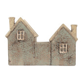 Candela Casuta Craciun ceramica verde maro 22x9x15 cm