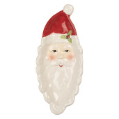 Platou Mos Craciun ceramica multicolora 11x25x3 cm