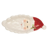 Platou Mos Craciun ceramica multicolora 11x25x3 cm