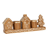 Candela Casute Craciun ceramica alba maro 21x4x8 cm