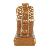 Candela Casute Craciun ceramica alba maro 21x4x8 cm