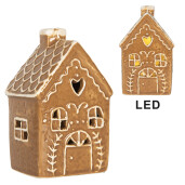 Casuta Craciun ceramica cu led 7x6x12 cm