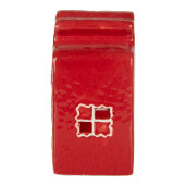 Candela Casuta Craciun ceramica alba rosie 8x7x13 cm