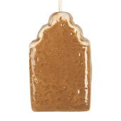 Set 3 ornamente brad Craciun ceramica maro alba 4x4x6 cm