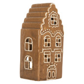 Candela Casuta Craciun ceramica alba maro 8x7x16 cm