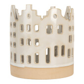 Candela Casuta Craciun ceramica bej Ø 11x11 cm