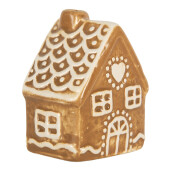  Casuta Craciun Turta Dulce ceramica alba maro 6x4x7 cm