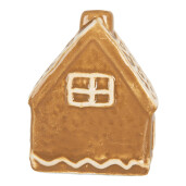  Casuta Craciun Turta Dulce ceramica alba maro 6x4x7 cm