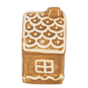  Casuta Craciun Turta Dulce ceramica alba maro 6x4x7 cm