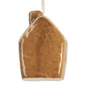 Set 3 ornamente brad Craciun Casute ceramica 4x4x6 cm