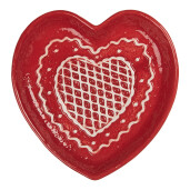 Platou Turta Dulce ceramica rosie maro 17x17x3 cm