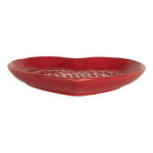 Platou Turta Dulce ceramica rosie maro 17x17x3 cm