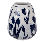 Vaza flori ceramica alba albastra Ø 16x18 cm