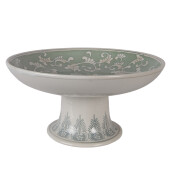 Platou portelan verde alb Ø 32x15 cm