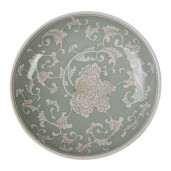 Platou portelan verde alb Ø 32x15 cm