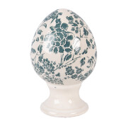 Ou Paste decorativ ceramica bej verde Ø 9x14 cm