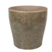 Ghiveci flori ceramica verde maro Ø 18x17 cm
