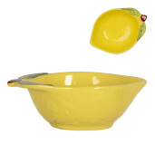 Bol ceramica galbena verde Lamaie 12x9x4 cm, 100 ml