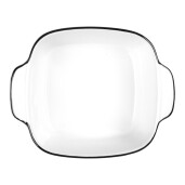 Set 2 boluri ceramica alba neagra 15x12x5 cm, 275 ml