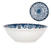 Set 3 boluri ceramica alba albastra 16x5 cm, 350 ml